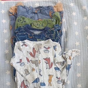 Carter's Kids One Pieces Footies - Blue, Green, Tan, White